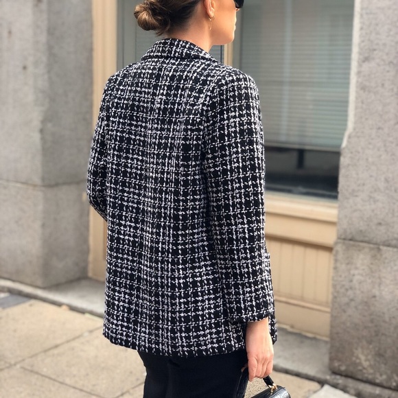 Honey Punch Tweed Blazer - Black & White - Picture 2 of 8